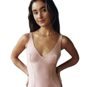 We Are HAH Free People Eyes On Top Bodysuit Copper Rose